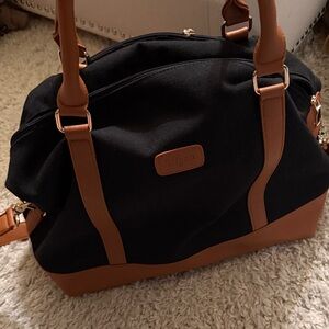 Ulgoo Elegant Black and Tan Travel Bag for Women